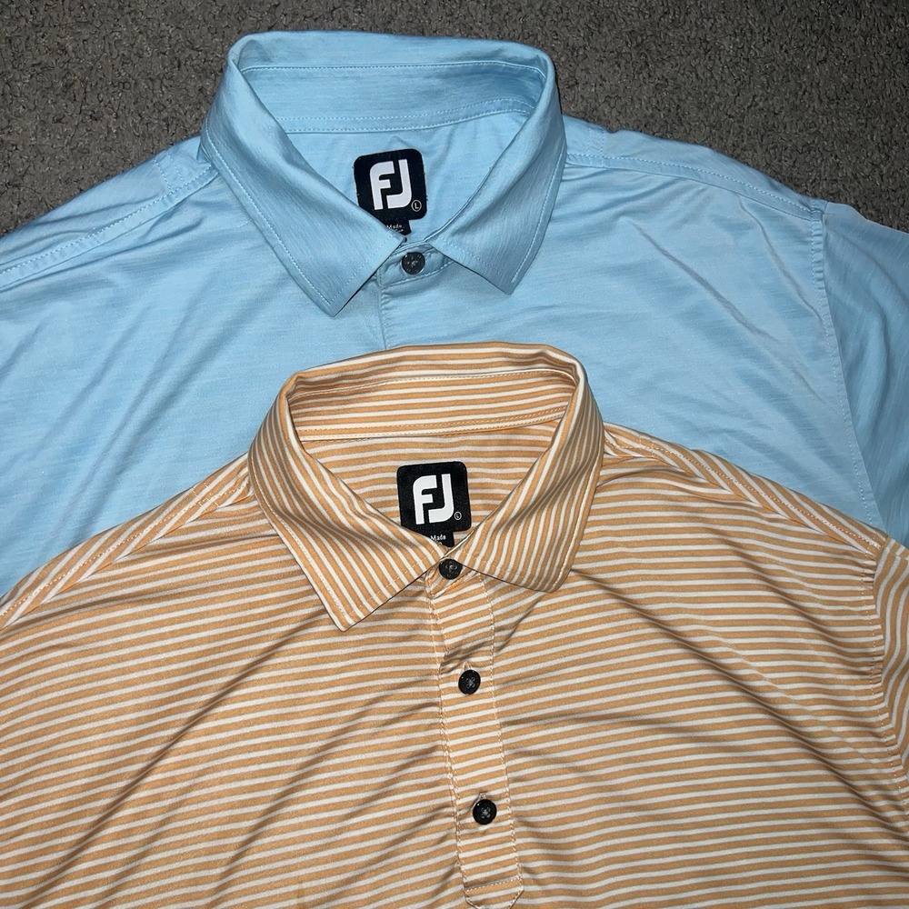 Footjoy Polo Shirts Mens Large Golf Wicking Performance Casual Lot of 2